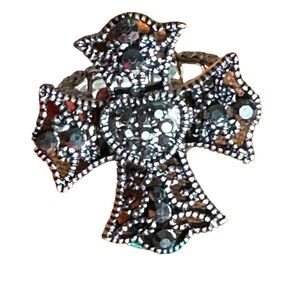 Stretchy Bling Western Cross Ring